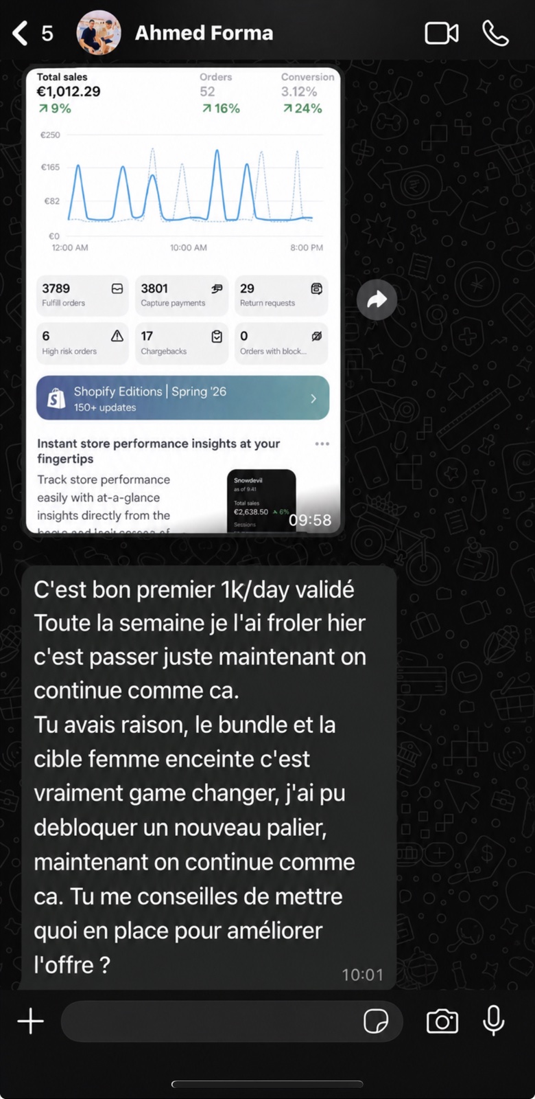 Résultats d'Ahmed